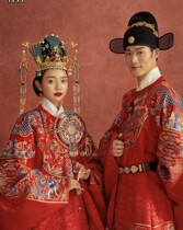 New Chinese-style wedding photo Photography knot wedding fan Ming-style Han clothes ancient wind bride group fan high-end long handle Palace fan