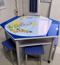 Geography Classroom Hexagon Table Map Table Computer Geography Bench Desk Experiment Brief Map Activity Table