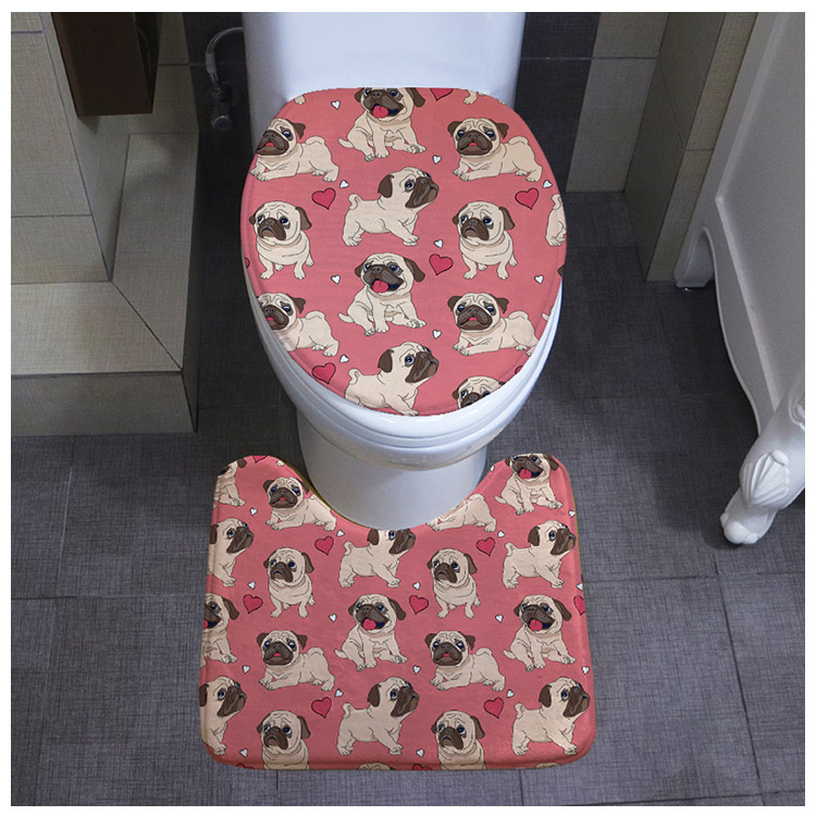 Thời trang Cartoon thảm sàn phòng tắm mat toilet chữ U tắm nhà vệ sinh thảm thấm chống trượt pad máy rửa - Thảm sàn thảm đá hút nước
