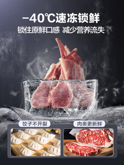 美菱201升家用商用小型冰柜一级节能大容量冷藏-40℃冷冻冷柜冰箱