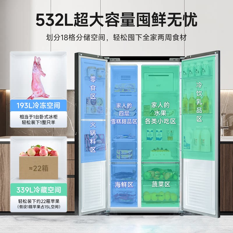 美菱BCD-532WPCX冰箱图片