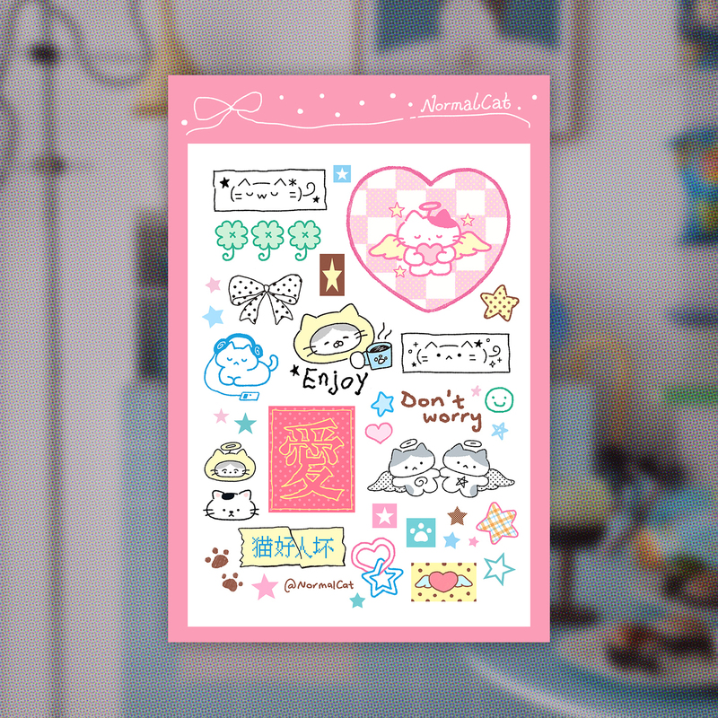 Normalcat Original Korean-Style Kitten Waterproof Transfer Stickers