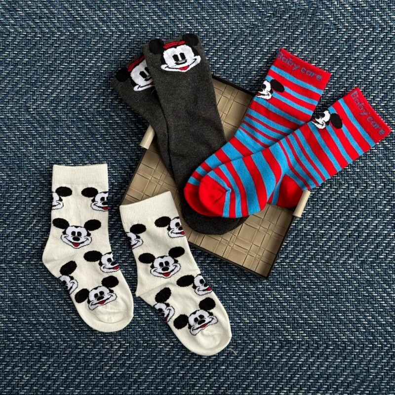 Korean Cute Cartoon Socks for Boys and Girls, Summer Fashion Versatile Mickey Mouse Internet Celebrity ins Cotton Breathable