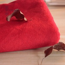 Autumn and winter woolen fabric Big Red Chinese New Year dress parent-child robe fabric woolen vest fabric red tweed cloth