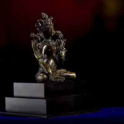 18th century Snowdrift White Style White Mother Statue Tibetan Old Buddha Statue