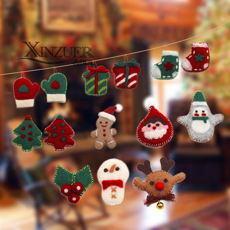 Day Ensemble Cute Sheep Felt Wool Felt Christmas Snowman Gloves Gift Elk Gingerbread Man Socks Clothing Accessories Accessories