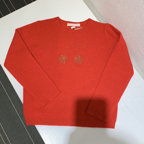Girls Wool Diamond Cherry Sweater Christmas New Year Red Children Autumn Winter Pullover Sweater