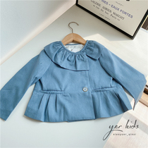 bp same girl haze blue short windbreaker coat children autumn and winter thin coat 21 new