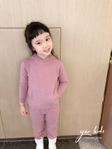 Girls Cherry Wool Knitting Set Wool Blend Childrens Knit Pants