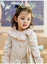 bp same girl pink plaid windbreaker childrens Lady long coat 21 new autumn and winter