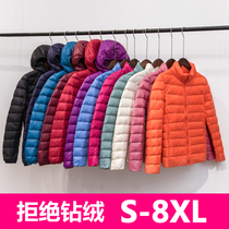 Lightweight ultra-thin fat mm200 kg plus size light down jacket female extra-large short fat sister mother