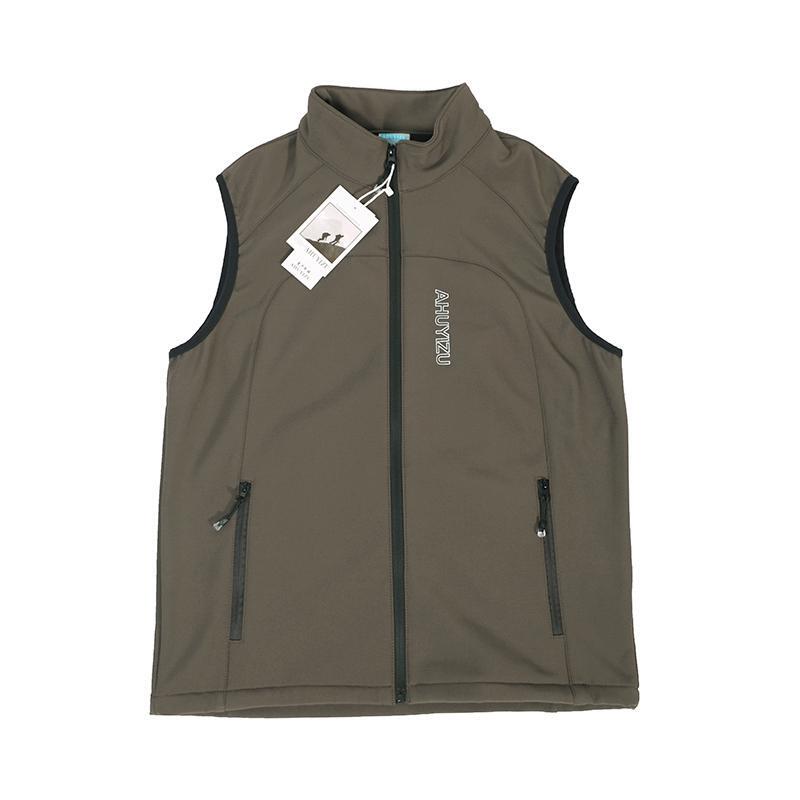 Autumn and Winter Outdoor Sports Fleece-Lined Soft Shell Vest for Men, Large Size, Windproof and Warm, Korean Style Stand-Up Collar Hiking Vest