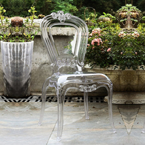 European acrylic transparent crystal chair dressing table back chair court wind ghost stool Net red light luxury makeup chair
