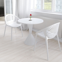 Nordic dining chair Household plastic chair Creative hotel personality restaurant desk makeup cafe Leisure backrest chair