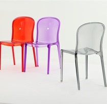 Nordic Acrylic transparent chair Modern simple household backrest dining chair Net red ins makeup plastic crystal chair