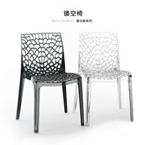 Nordic acrylic dining chair Household adult backrest chair Modern simple dining room chair Plastic chair Light luxury transparent chair