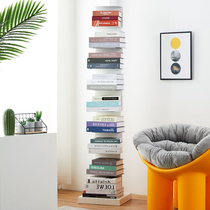 Nordic ins creative design invisible net red bookshelf simple vertical multi-layer storage rack book cabinet