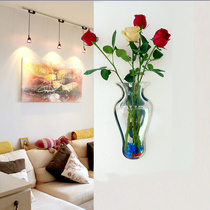 Stereo wall decoration creative acrylic wall hanging aquarium box furnished wall of water cultivated flower basin wall decoration vase transparent