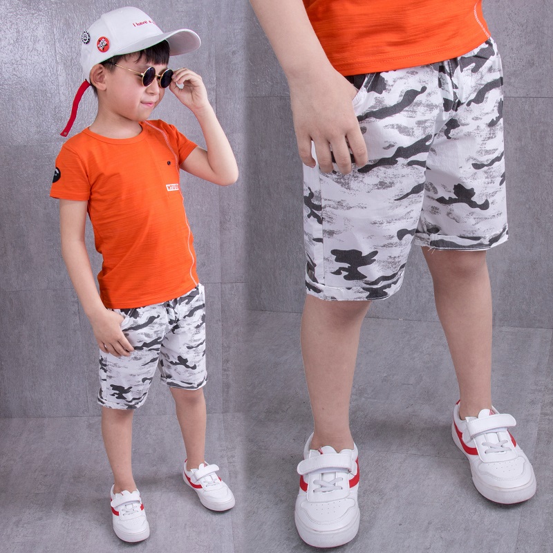 Bé trai quần short mùa hè 2019 quần âu mới mất quần childrens quần bảy điểm mens trẻ trung và lớn quần cotton tinh khiết Hàn Quốc phiên bản.