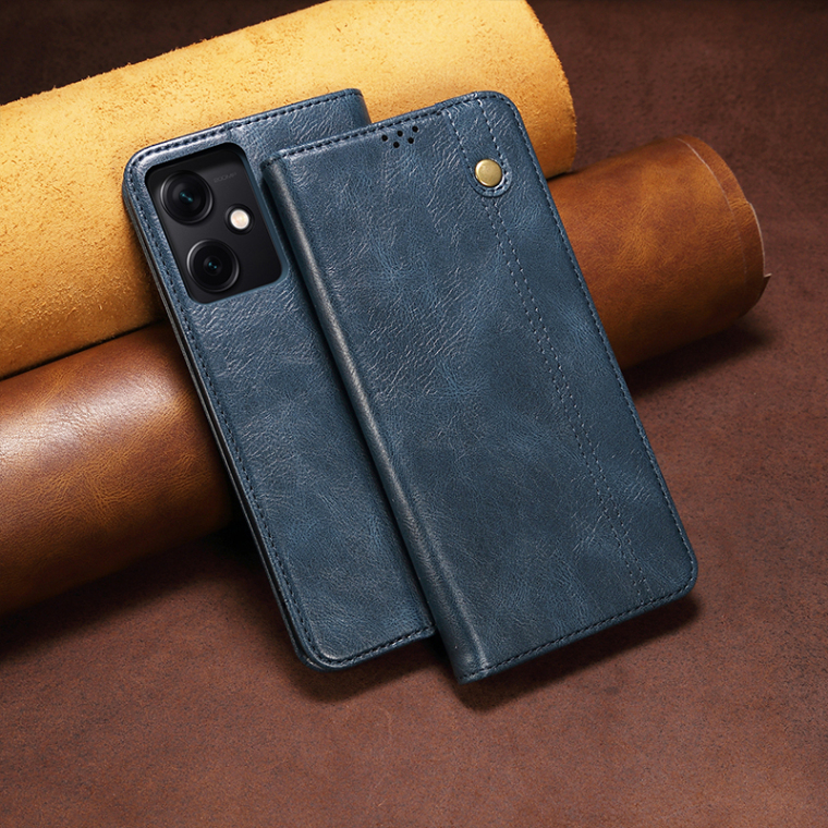 Business Wallets Folio Flip Crazy Horse Synthetic Leather Card Holder Folding Stand Note 12, Note 12 Pro, Note 12 Pro+ Phone