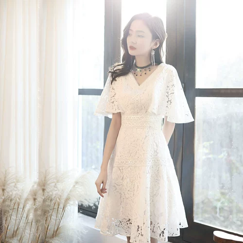 Белое кружевное вечернее платье, юбка для школьников, по фигуре