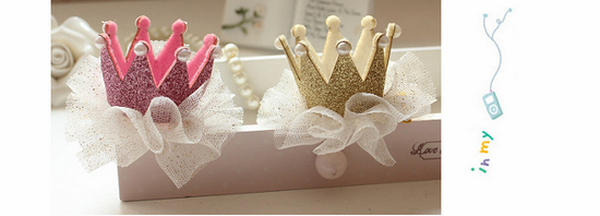 Công chúa Hàn Quốc Cô gái trẻ em Phụ kiện tóc Lưới Side Crown Em bé Kẹp tóc Sinh nhật Tuổi kẹp tóc càng cua