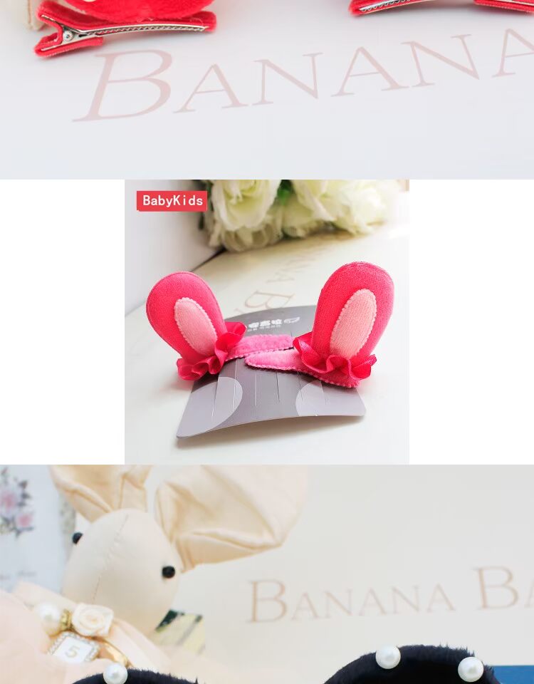 Phụ kiện tóc trẻ em Hàn Quốc kẹp tóc em bé tiara tai mèo mô hình động vật stereo BB clip clip tóc kẹp tóc nơ