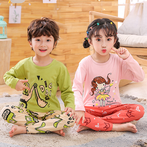 长袖纯棉中大儿童卡通空调服