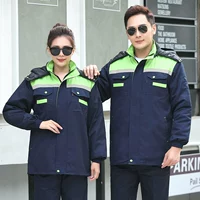 Скрытый синий и зеленый (съемный) хлопковое пальто