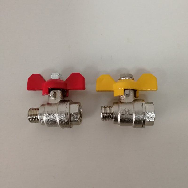 Fire-type commercial gas fired frying stove accessories straight-through thread butterfly-type gas saucepan 4 points 1 inner and outer tooth butterfly valve