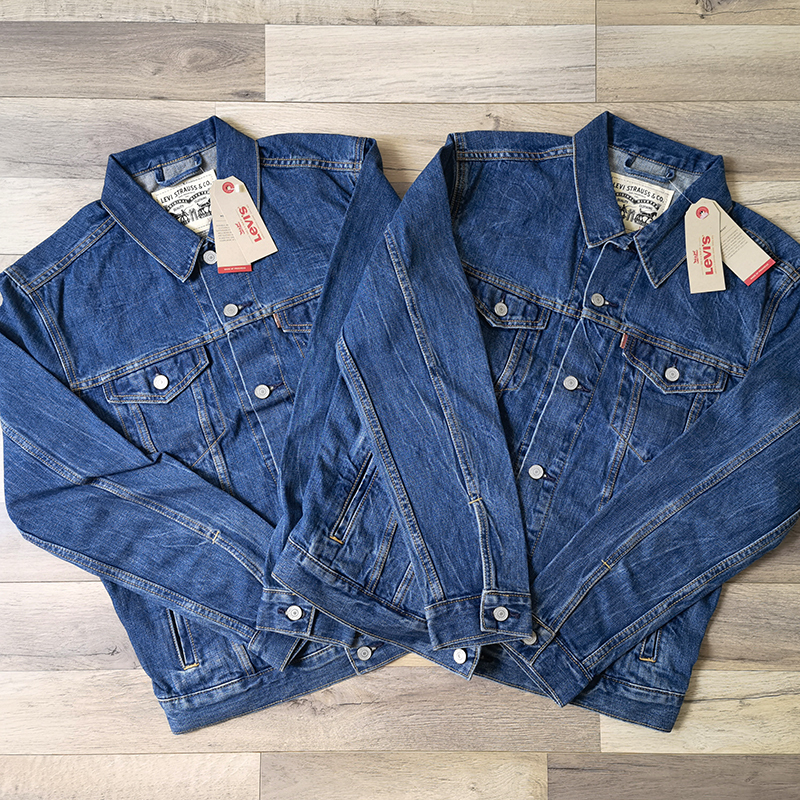 Authentic Levi's Men's Autumn and Winter Pure Cotton Washed Denim Motorcycle Jacket 24766-0000