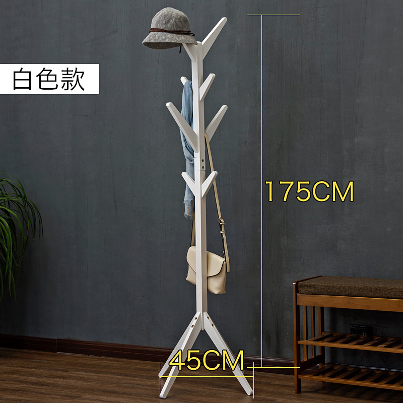 Buy Simple solid wood coat rack bed bedroom hanging clothes shelf