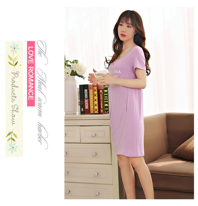 Với ngực pad phương thức đồ ngủ nữ mùa hè nightdress phần mỏng ngắn tay váy lỏng mùa hè kích thước lớn nữ nhà dịch vụ