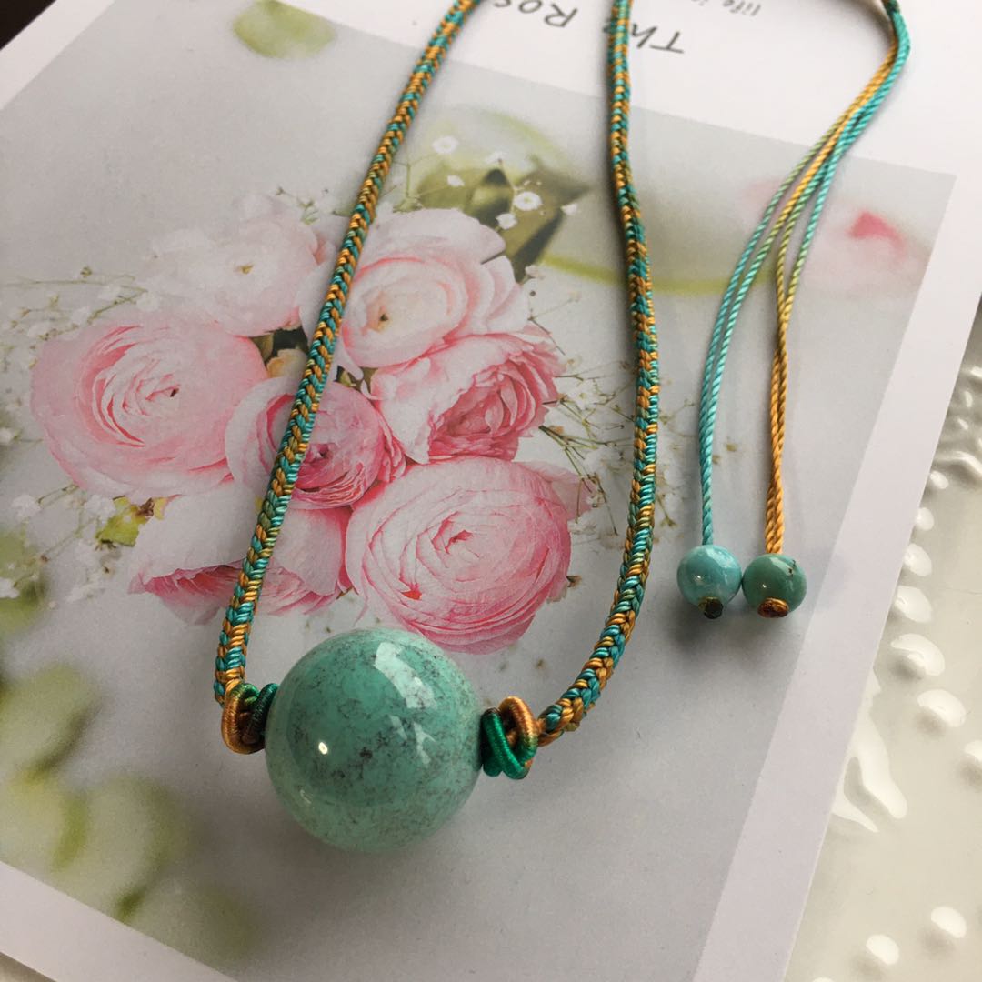 ZIJINGYAO natural Hubei raw ore turquoise with beads loose beads ball beads original design accessories accessories