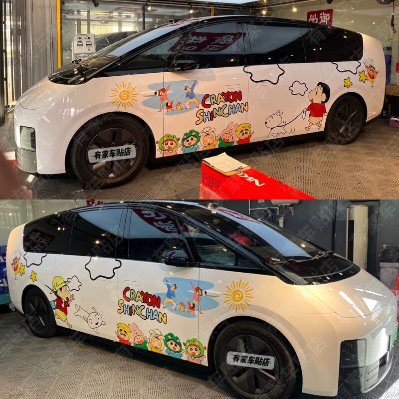 Suitable for Ideal Mega, Denza D9, Alphard Car Stickers, Cartoon Crayon Shin-Chan Car Body Decoration Stickers