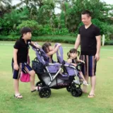 Портативная складная детская коляска для близнецов для двоих