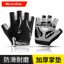 Summer bike gloves Semi-finger damping male and female mountain bike Short-finger riding equipped gloves Dynamic bike gloves