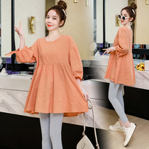 Pregnant women in autumn dress long sleeved pregnant women dress autumn dress in the spring and autumn dress 2022 new dress