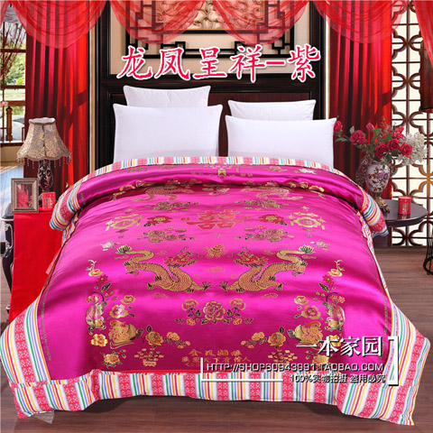 Hàng Châu lụa gấm satin đám cưới chăn chăn lụa chăn cưới trăm trẻ em là con rồng và phượng - Quilt Covers chăn ga gối đẹp