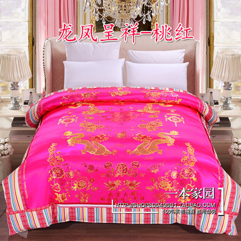Hàng Châu lụa gấm satin đám cưới chăn chăn lụa chăn cưới trăm trẻ em là con rồng và phượng - Quilt Covers chăn ga gối đẹp