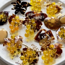 Japanese middle-aged natural organic Nagasaki deep sea turtle shell necklace pendant retro fashion vintage brooch 9