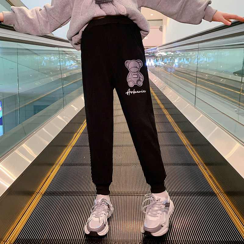 Girl Pants Spring Autumn Children Casual Sports Pants Wear Foreign Pie 2022 New Spring Dress Girl Long Pants Great Boy Clothing