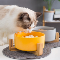 Cat bowl ceramic cat food bowl rice bowl protection cervical cat double bowl dog water bowl grain bowl dog basin dog bowl pet bowl