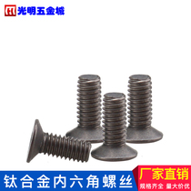 M2M2 5 pure titanium TA2 flat glass titanium alloy wire anti-corrosive screw countersunk head hexagonal titanium screw light weight