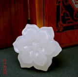 Резная подвеска из белого нефрита, аксессуар, в цветочек