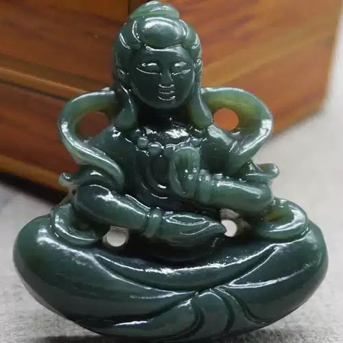 Натуральный чай Тегуаньинь из нефрита, подвеска подходит для мужчин и женщин, двусторонний защитный амулет