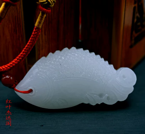 Двусторонная резная подвеска из белого нефрита, талисман, украшение для ногтей из нефрита