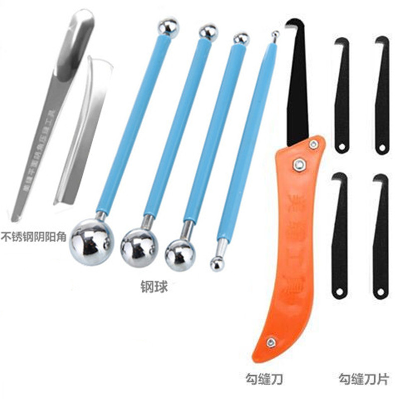 Beautiful seam tool set clear seam hook beauty seam ball stainless steel yin and yang angle pressure seam ball seam clearer seam cone slotter