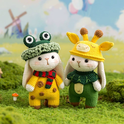 Кролик ручной работы, плетеный крючок для вязания, кукла, клубок пряжи, DIY