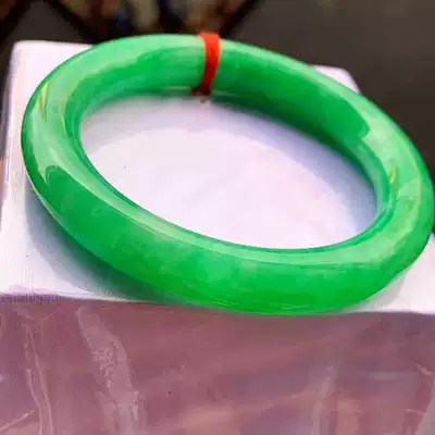 Longyu culture Myanmar full green emerald bracelet ice seed round strip hydrated and delicate jade bracelet full color Zhengyang green belt certificate